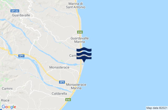 Mapa de mareas Punta Stilo, Italy