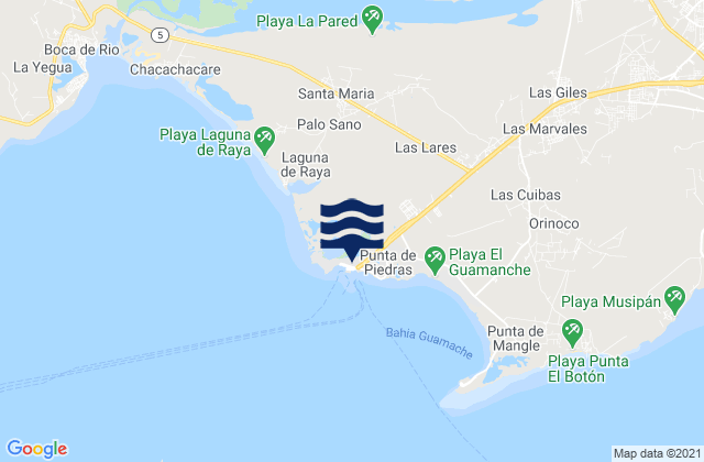 Mapa de mareas Punta de Piedras, Venezuela