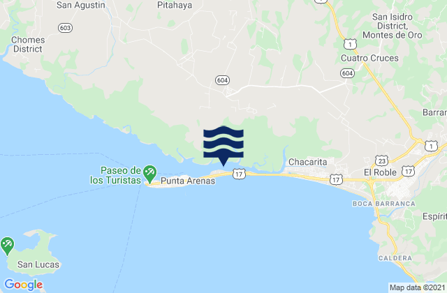 Mapa de mareas Puntarenas, Costa Rica