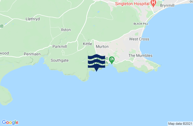 Mapa de mareas Pwlldu Point, United Kingdom