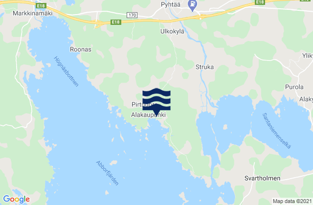 Mapa de mareas Pyhtää, Finland