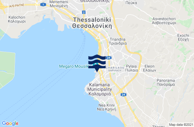 Mapa de mareas Pylaía, Greece