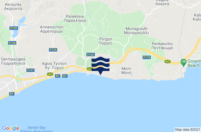 Mapa de mareas Pyrgos, Cyprus