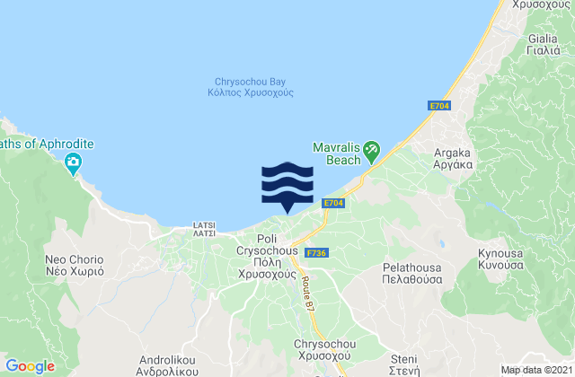 Mapa de mareas Páno Akourdáleia, Cyprus