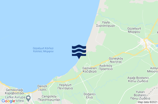 Mapa de mareas Páno Koutrafás, Cyprus