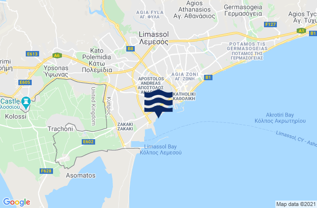 Mapa de mareas Páno Polemídia, Cyprus