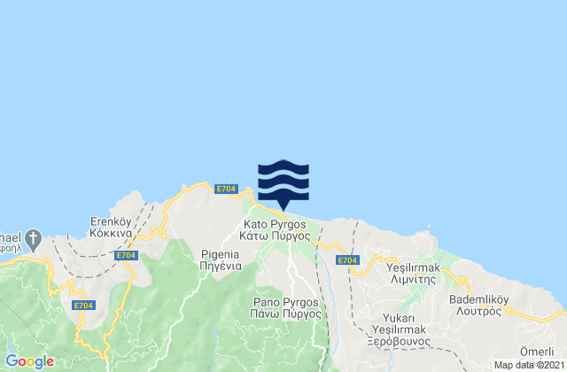 Mapa de mareas Páno Pýrgos, Cyprus