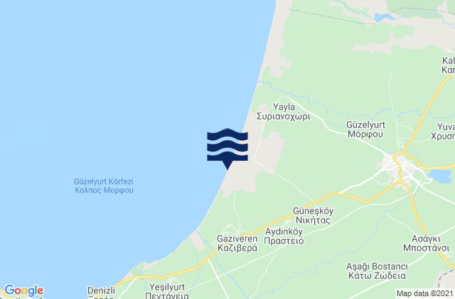 Mapa de mareas Páno Zódeia, Cyprus
