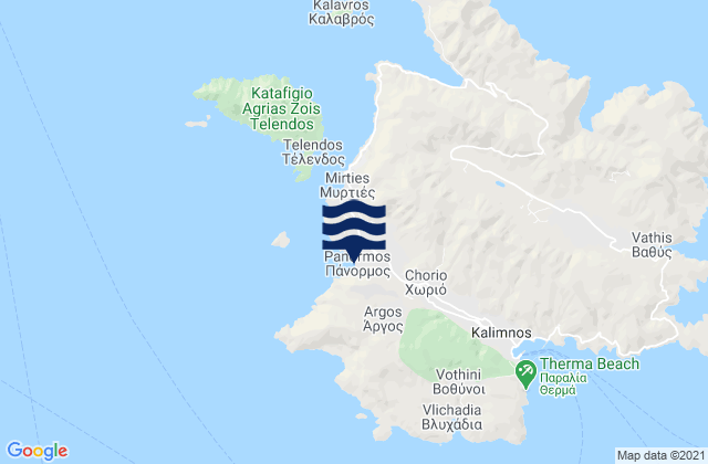Mapa de mareas Pánormos, Greece