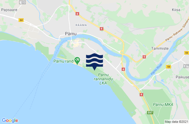 Mapa de mareas Pärnu linn, Estonia