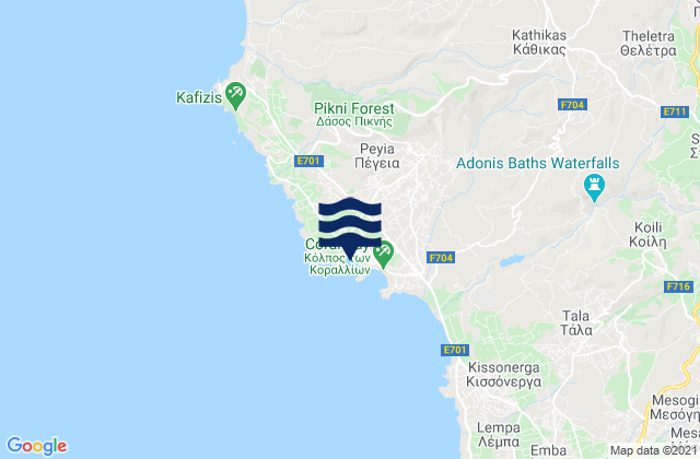 Mapa de mareas Pégeia, Cyprus