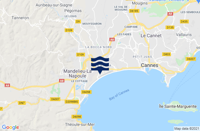 Mapa de mareas Pégomas, France