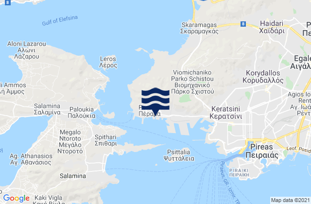 Mapa de mareas Pérama, Greece