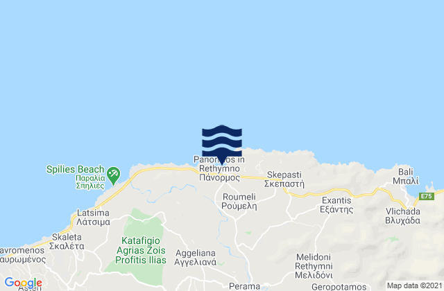 Mapa de mareas Pérama, Greece