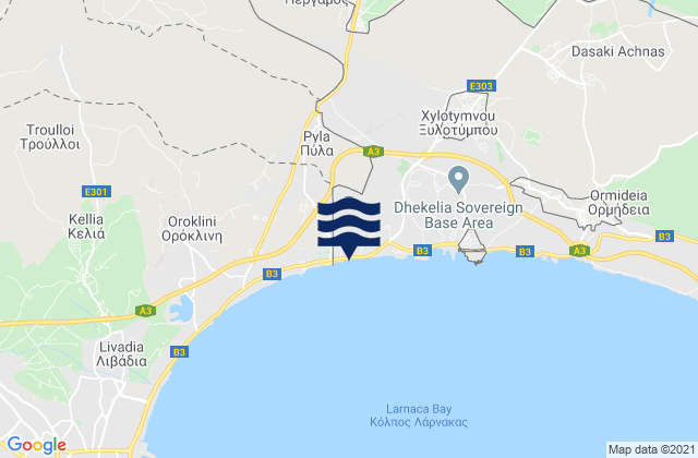 Mapa de mareas Pérgamos, Cyprus