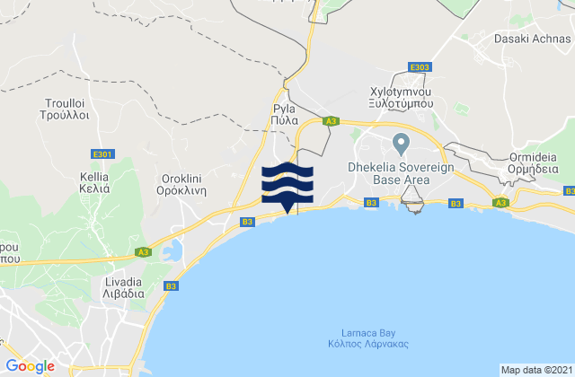 Mapa de mareas Pýla, Cyprus