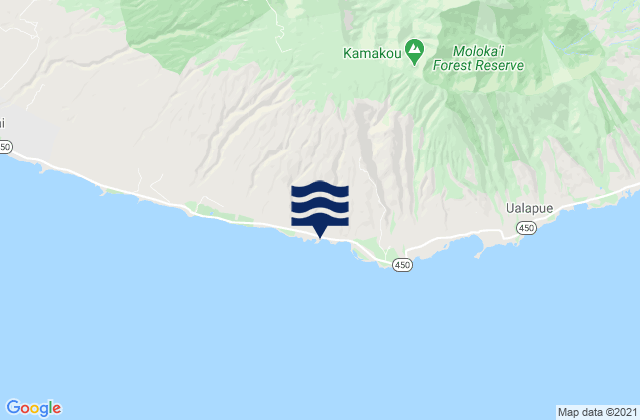 Mapa de mareas Pāhoa, United States