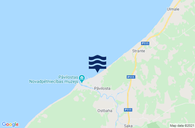 Mapa de mareas Pāvilostas Novads, Latvia