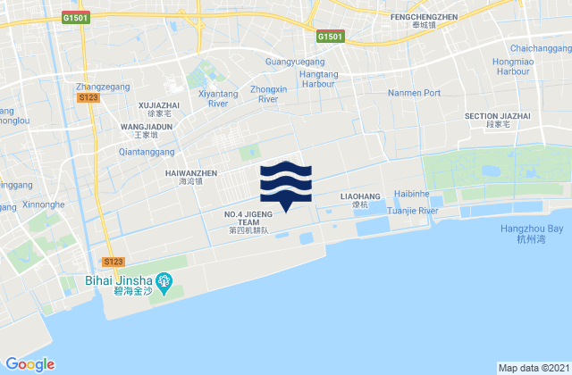 Mapa de mareas Qingcun, China
