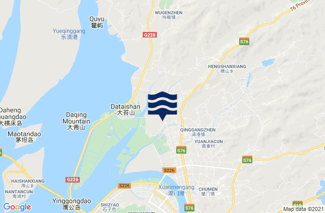 Mapa de mareas Qinggang, China