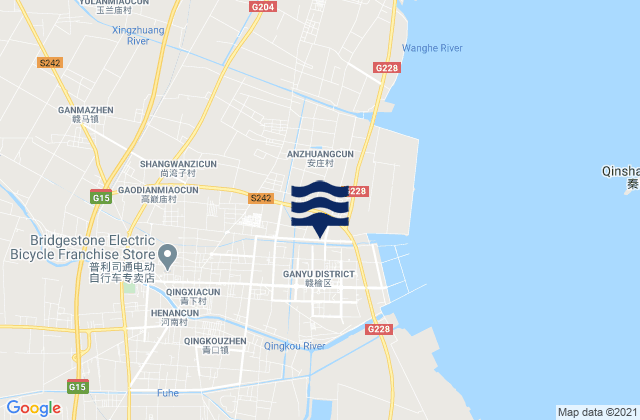 Mapa de mareas Qingkou, China