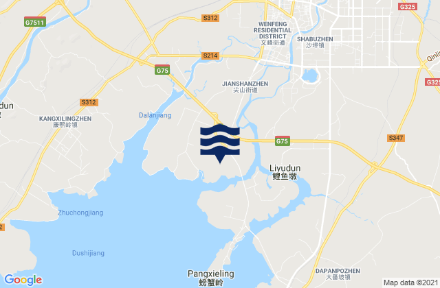Mapa de mareas Qinzhou, China