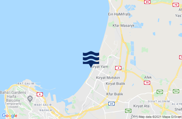 Mapa de mareas Qiryat Motzkin, Lebanon