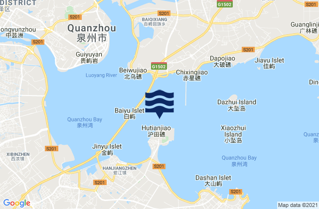 Mapa de mareas Quanzhou Wan, China