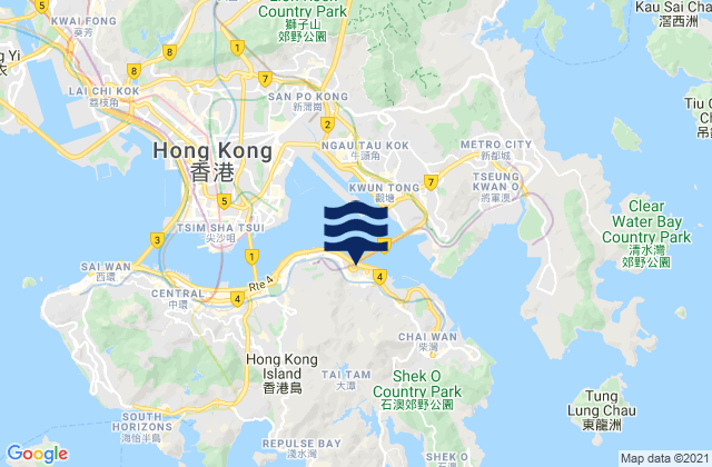 Mapa de mareas Quarry Bay, Hong Kong