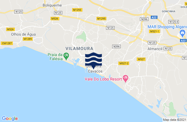 Mapa de mareas Quarteira, Portugal