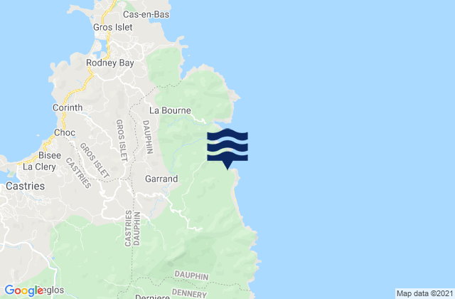 Mapa de mareas Quarter of Dauphin, Saint Lucia