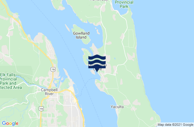 Mapa de mareas Quathiaski Cove, Canada