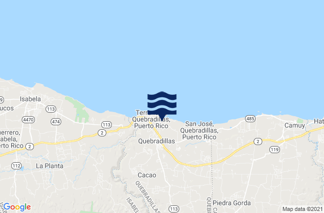 Mapa de mareas Quebradillas Barrio-Pueblo, Puerto Rico