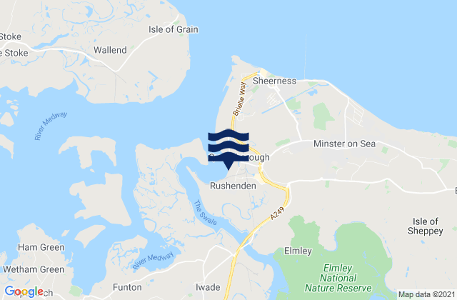 Mapa de mareas Queenborough, United Kingdom