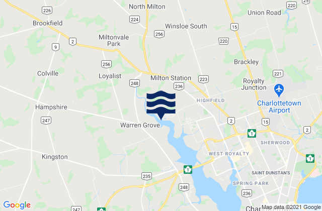 Mapa de mareas Queens County, Canada