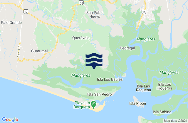 Mapa de mareas Querévalo, Panama