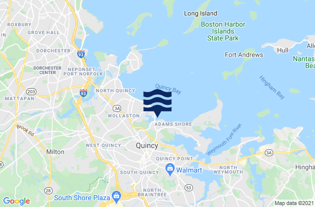 Mapa de mareas Quincy, United States