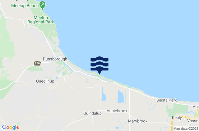 Mapa de mareas Quindalup, Australia