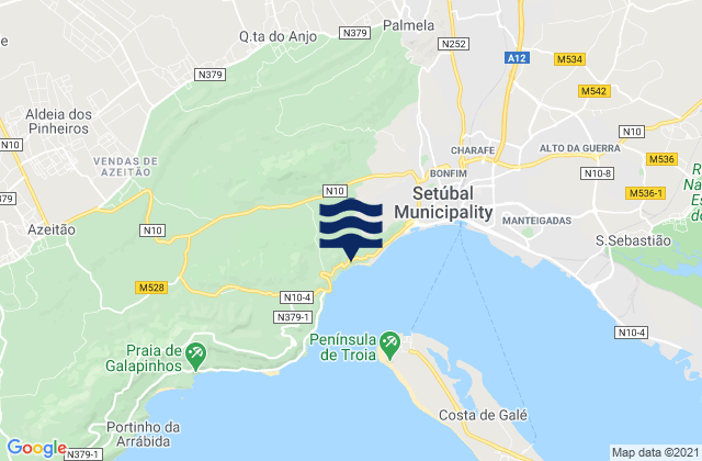 Mapa de mareas Quinta do Anjo, Portugal