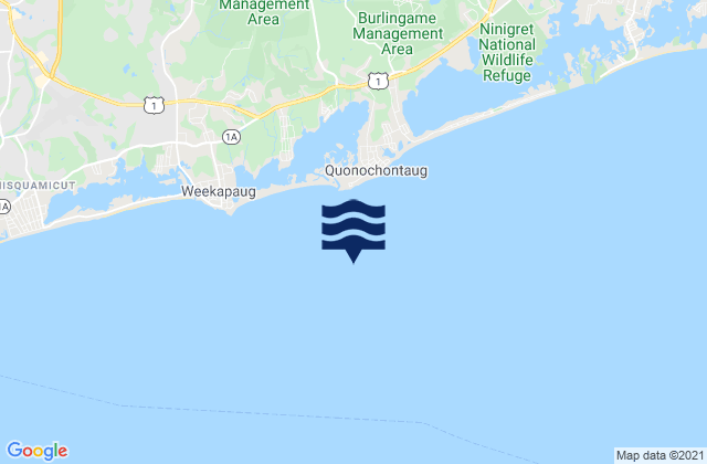 Mapa de mareas Quonochontaug Beach 1.1 miles S of, United States