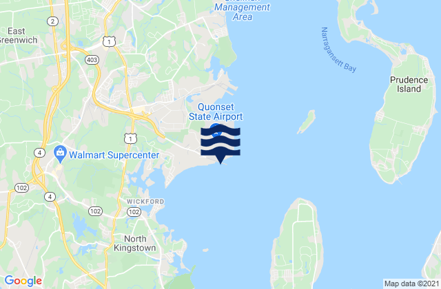 Mapa de mareas Quonset Point, United States