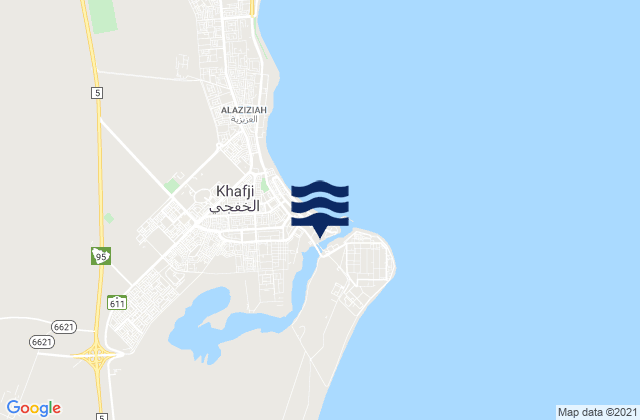 Mapa de mareas Ra's al Khafji, Saudi Arabia