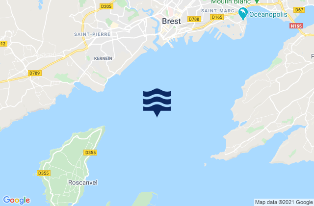 Mapa de mareas Rade de Brest, France