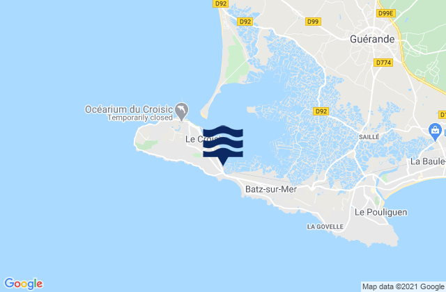 Mapa de mareas Rade de Croisic, France