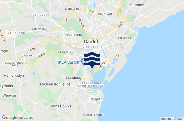 Mapa de mareas Radyr, United Kingdom