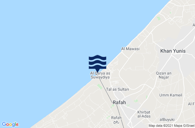 Mapa de mareas Rafah, Palestinian Territory