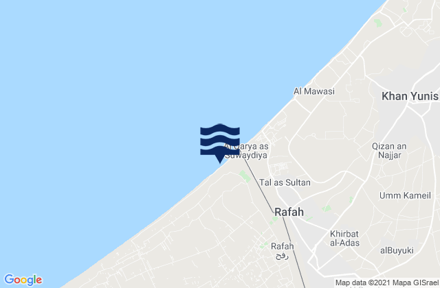 Mapa de mareas Rafaḩ, Egypt