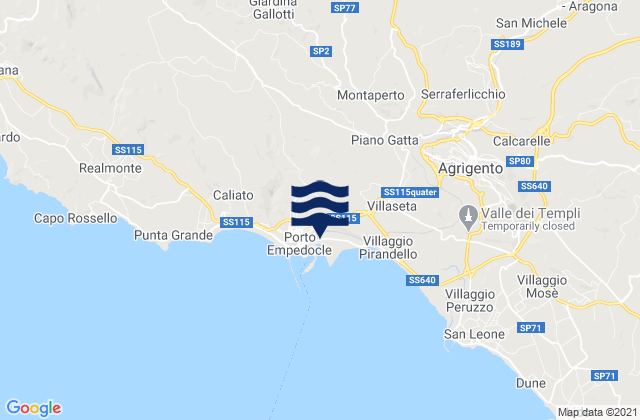 Mapa de mareas Raffadali, Italy
