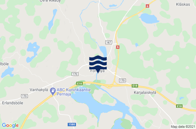 Mapa de mareas Rame Head, Finland