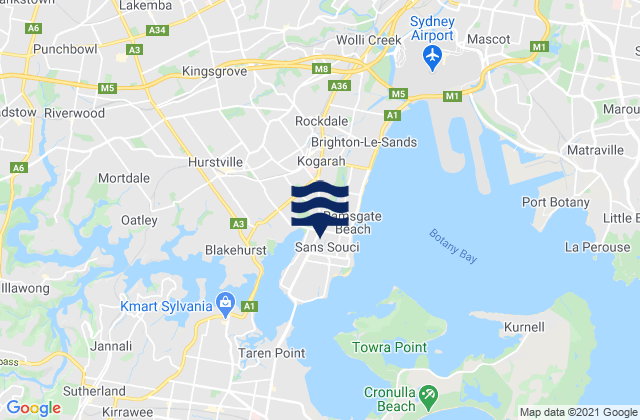 Mapa de mareas Ramsgate, Australia